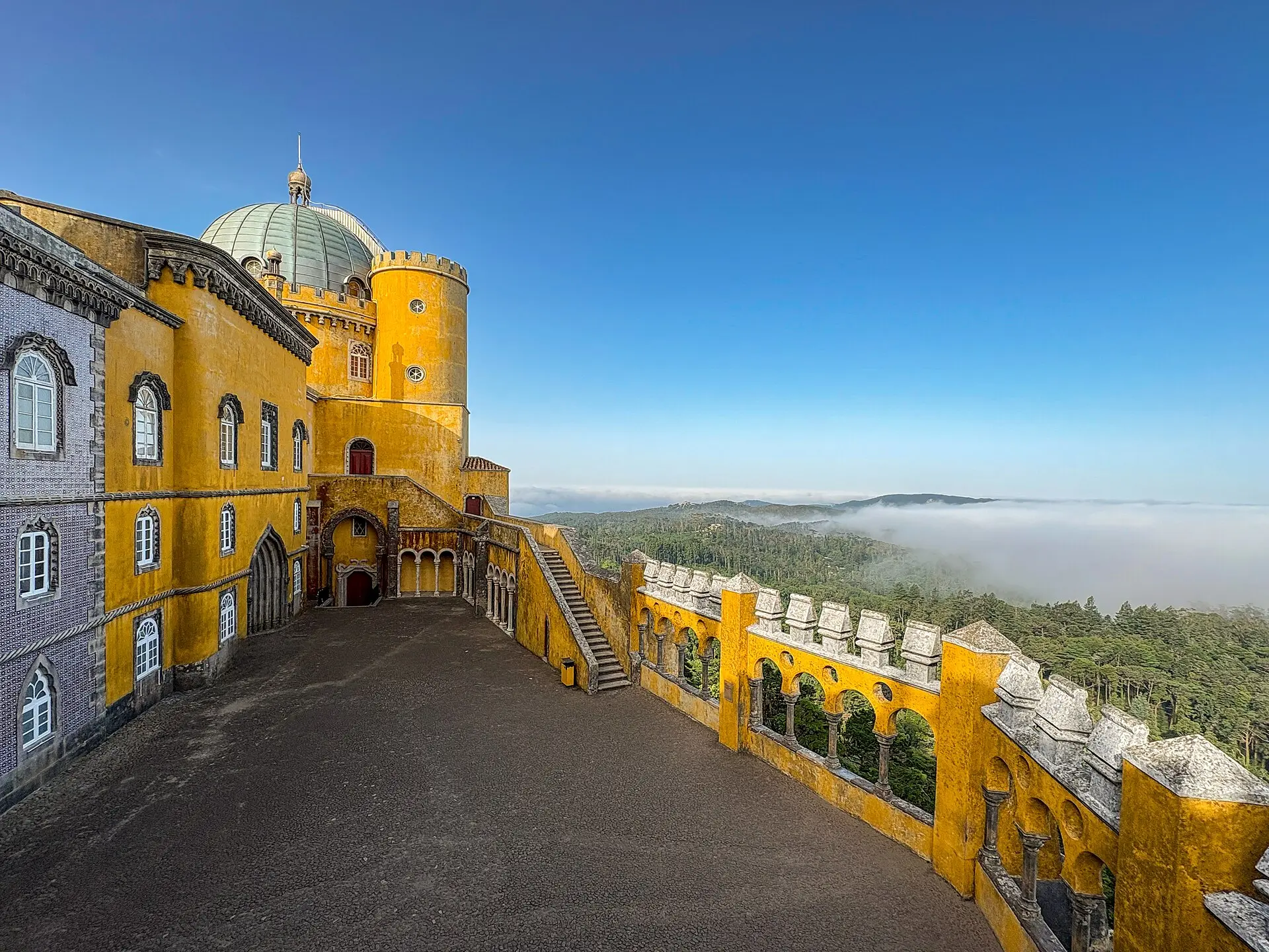 Pena Palace above the morning clouds